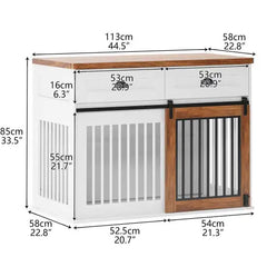 Heavy Duty Furniture Style Dog Cage Wooden Dog Cage Double Door Dog Cage Side Cabinet Dog Cage Dog Crate