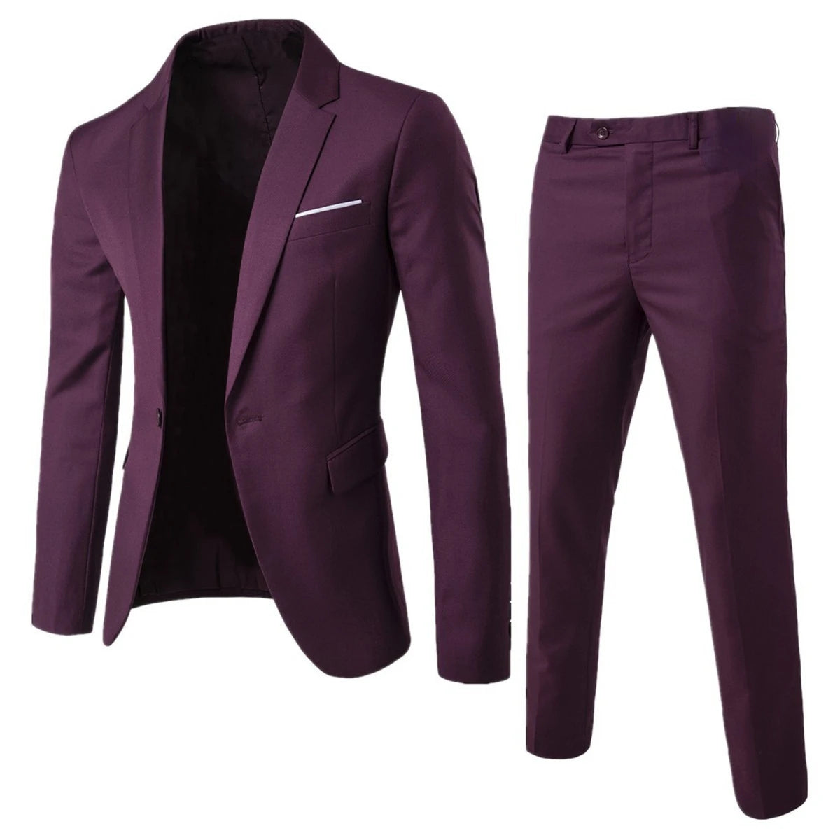 Mens Casual Slim-fit Suit for Weddings Evening Dress and Work