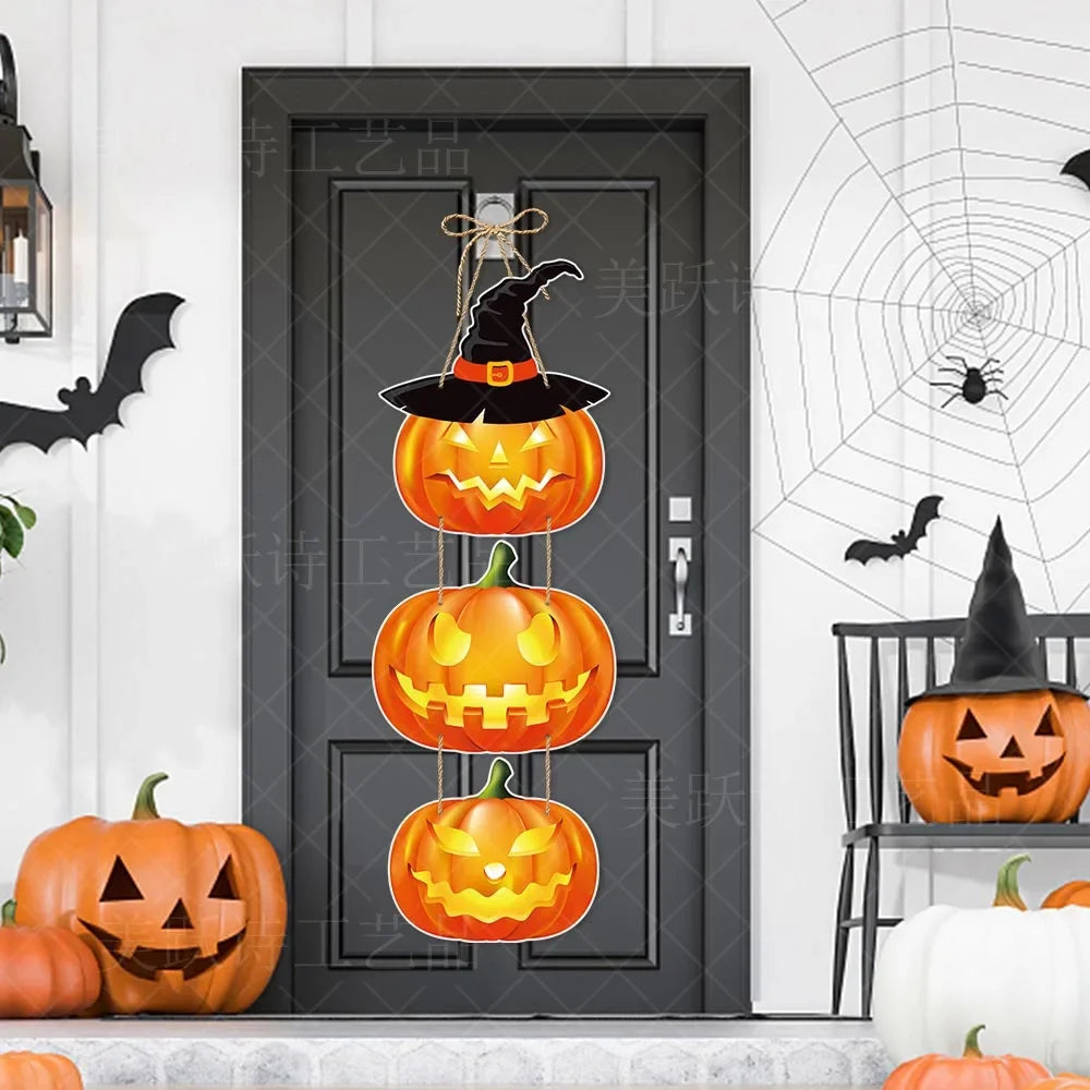 Halloween Party Decors Pumpkin Ghost Bat Door Hanging Pendents