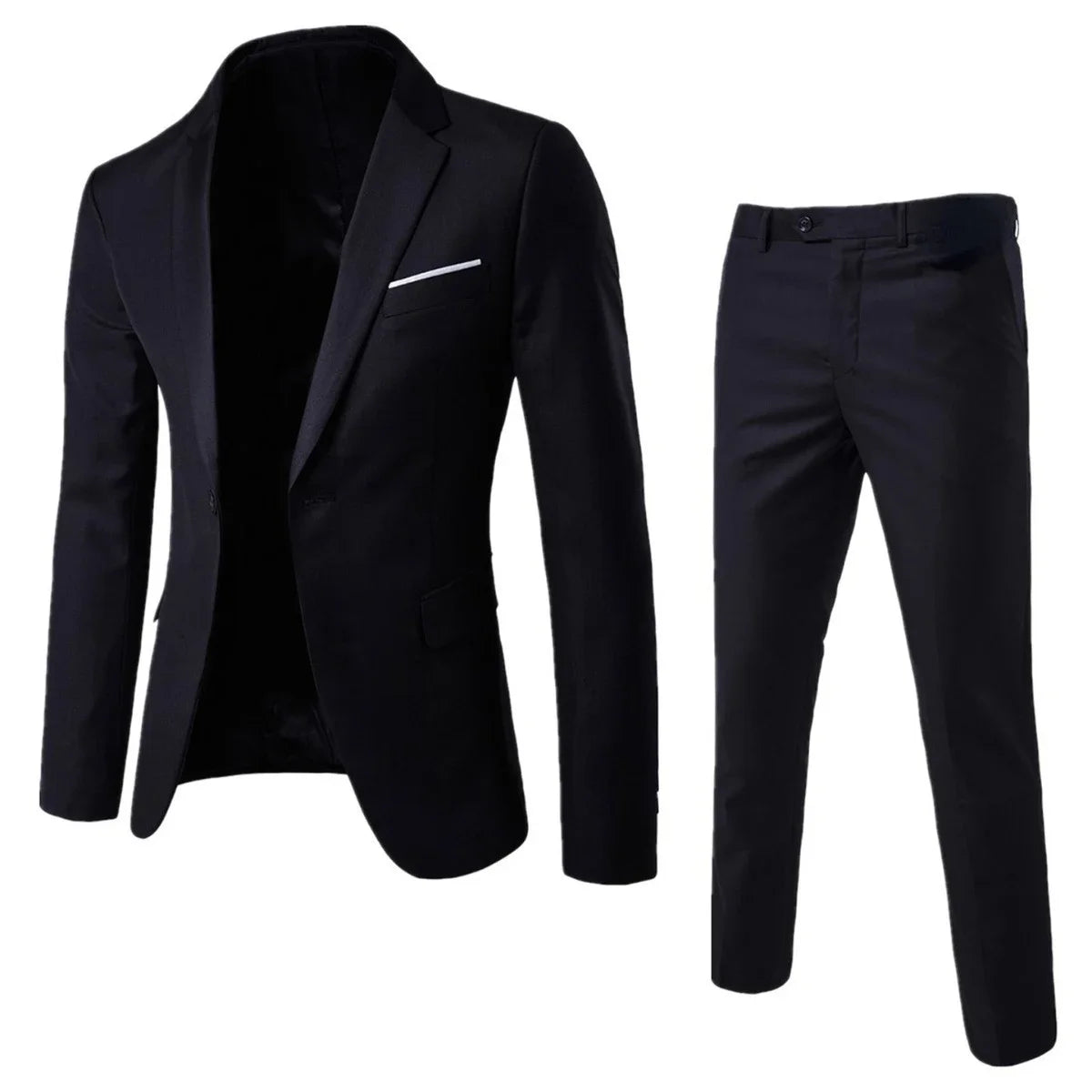 Mens Casual Slim-fit Suit for Weddings Evening Dress and Work
