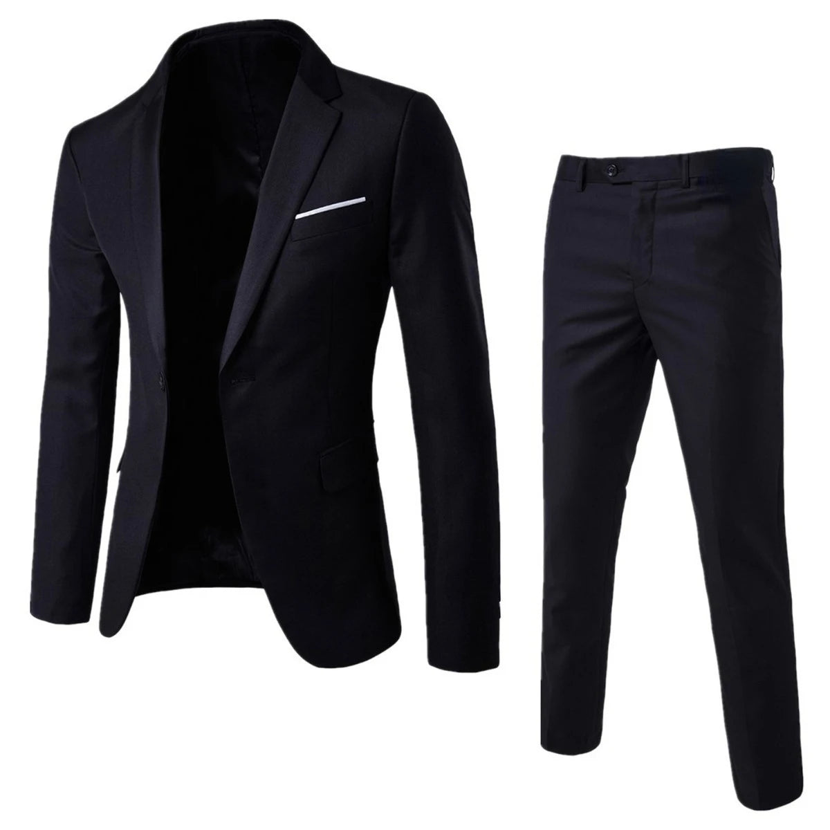 Mens Casual Slim-fit Suit for Weddings Evening Dress and Work