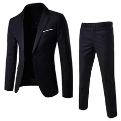 Mens Casual Slim-fit Suit for Weddings Evening Dress and Work