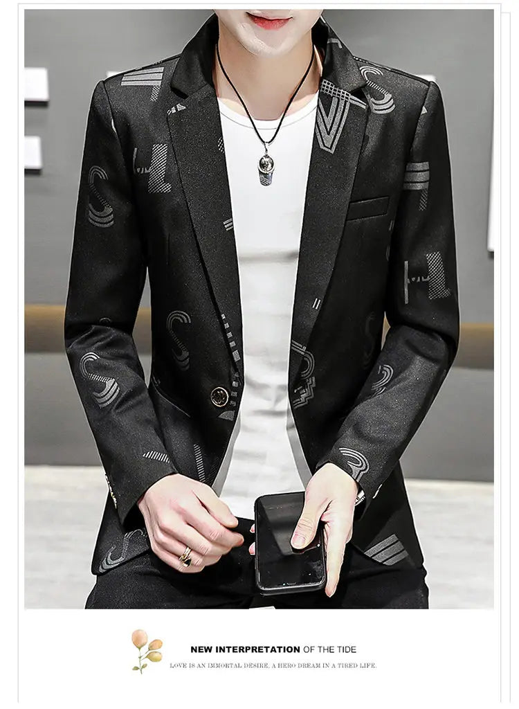 The new autumn fashion suit for men is a stylish, versatile, and trendy casual suit with a slimming style