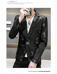 The new autumn fashion suit for men is a stylish, versatile, and trendy casual suit with a slimming style