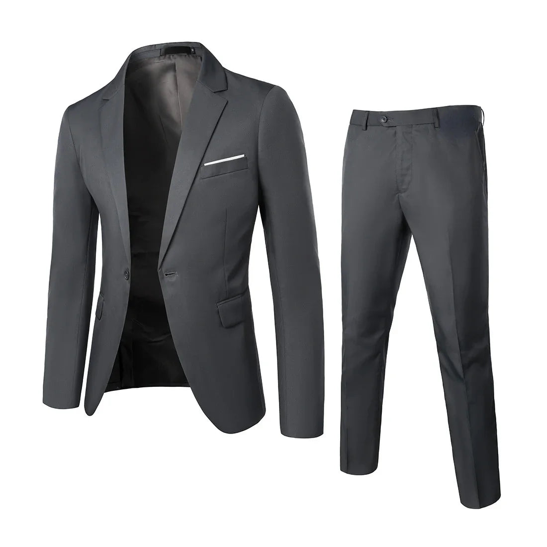 Mens Casual Slim-fit Suit for Weddings Evening Dress and Work