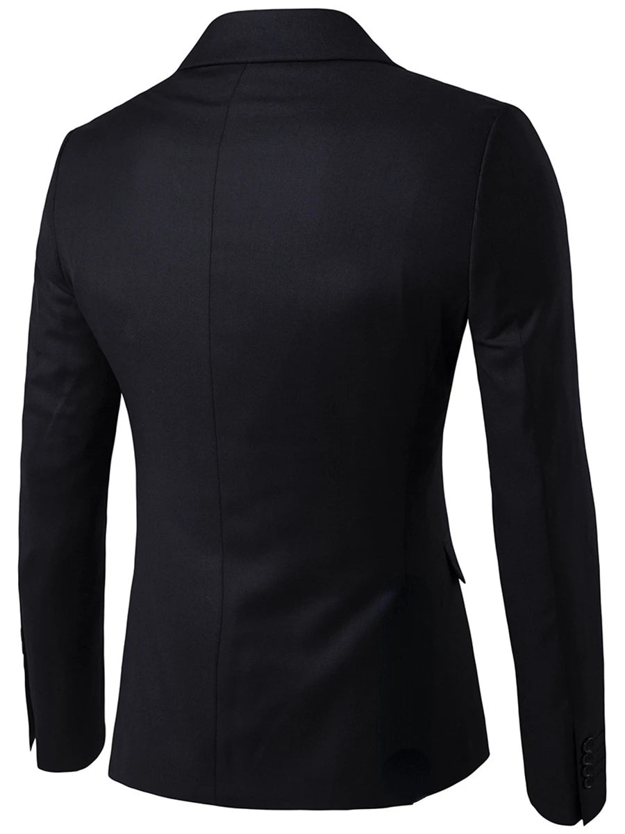 Mens Casual Slim-fit Suit for Weddings Evening Dress and Work