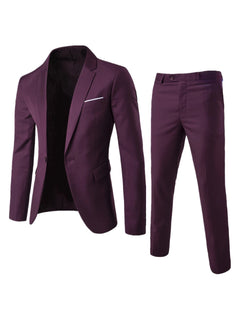 Mens Casual Slim-fit Suit for Weddings Evening Dress and Work