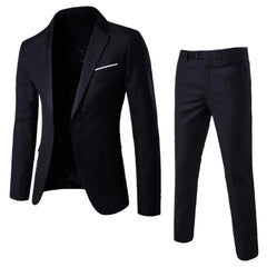 Mens Casual Slim-fit Suit for Weddings Evening Dress and Work