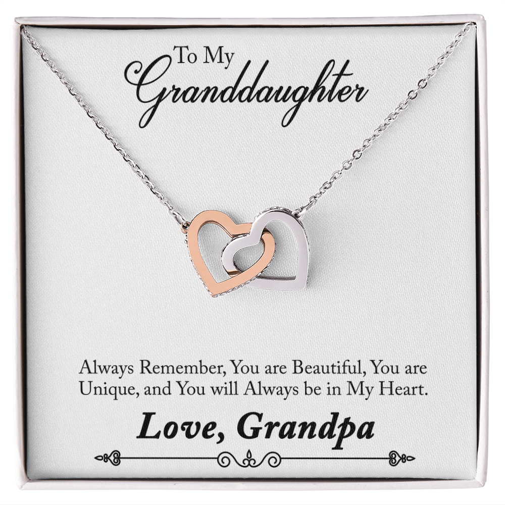 Interlocking Hearts Necklace - For Granddaughter From Grandpa