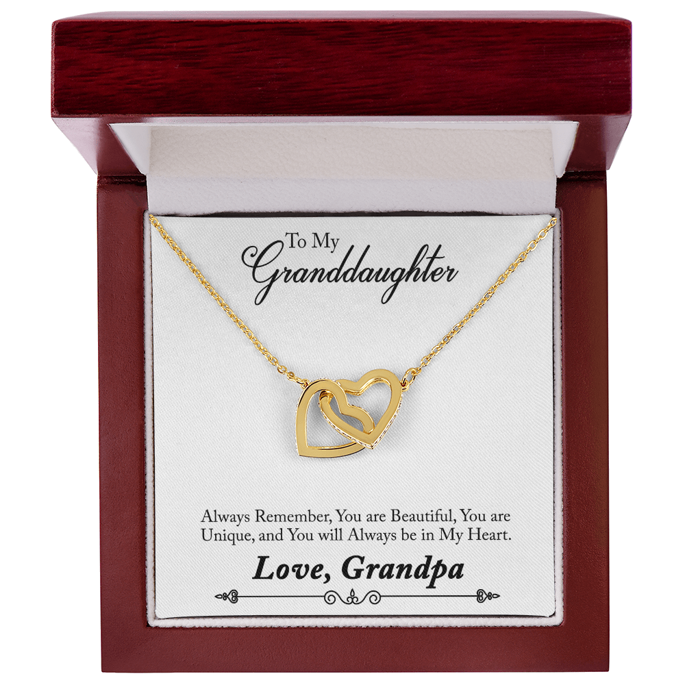 Interlocking Hearts Necklace - For Granddaughter From Grandpa