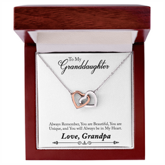 Interlocking Hearts Necklace - For Granddaughter From Grandpa