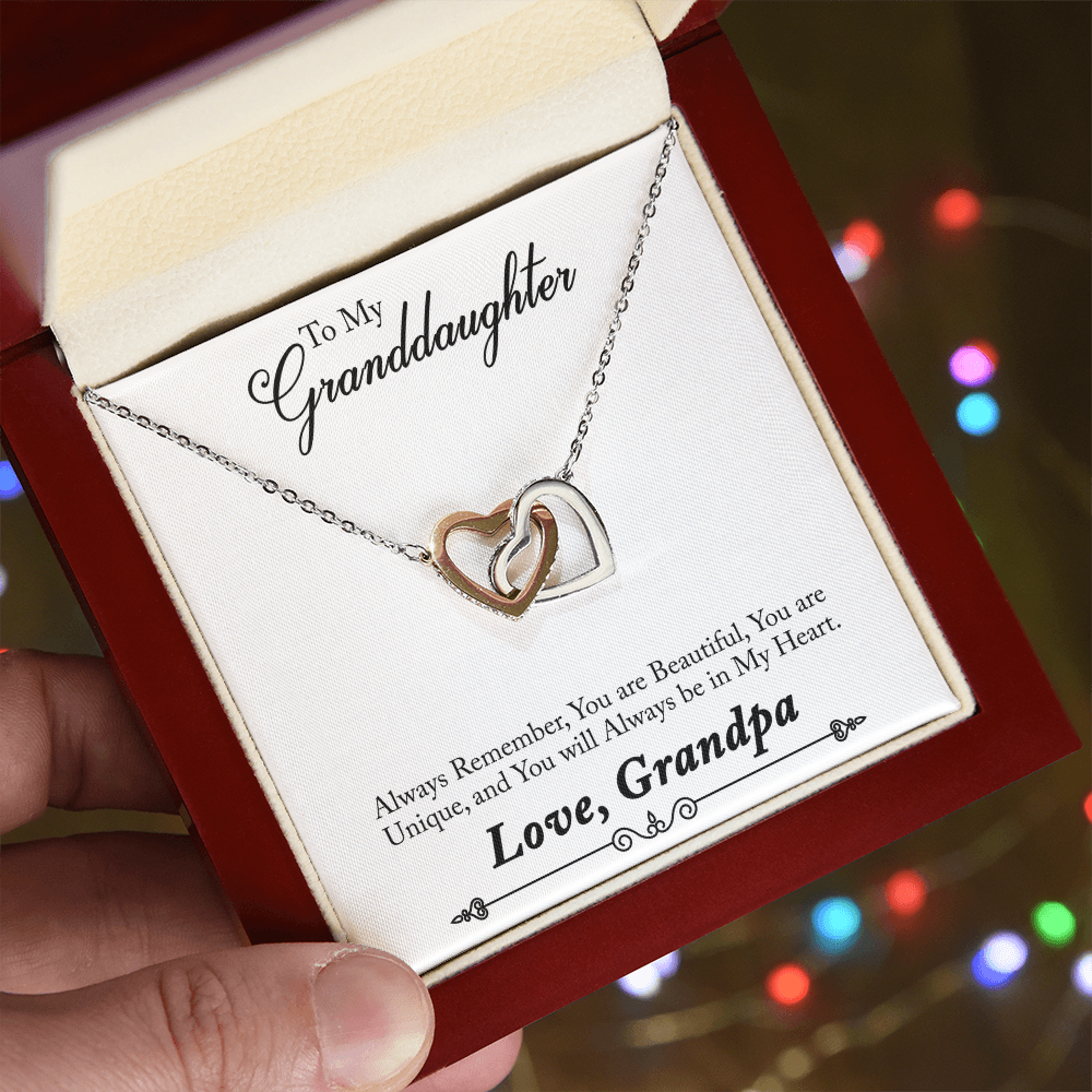 Interlocking Hearts Necklace - For Granddaughter From Grandpa