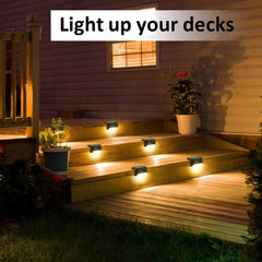8-Pack Solar LED Deck Lights, Waterproof Outdoor Step Lamps