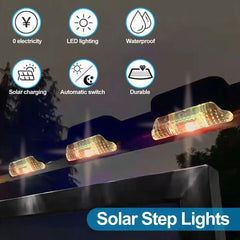 8-Pack Solar LED Deck Lights, Waterproof Outdoor Step Lamps