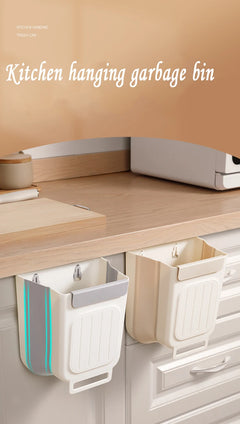 Kitchen Foldable Trash Can, Household Cabinet Hanging bin.