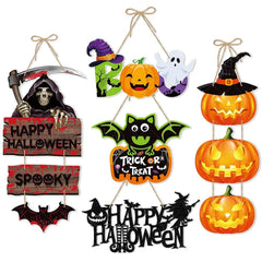 Halloween Party Decors Pumpkin Ghost Bat Door Hanging Pendents
