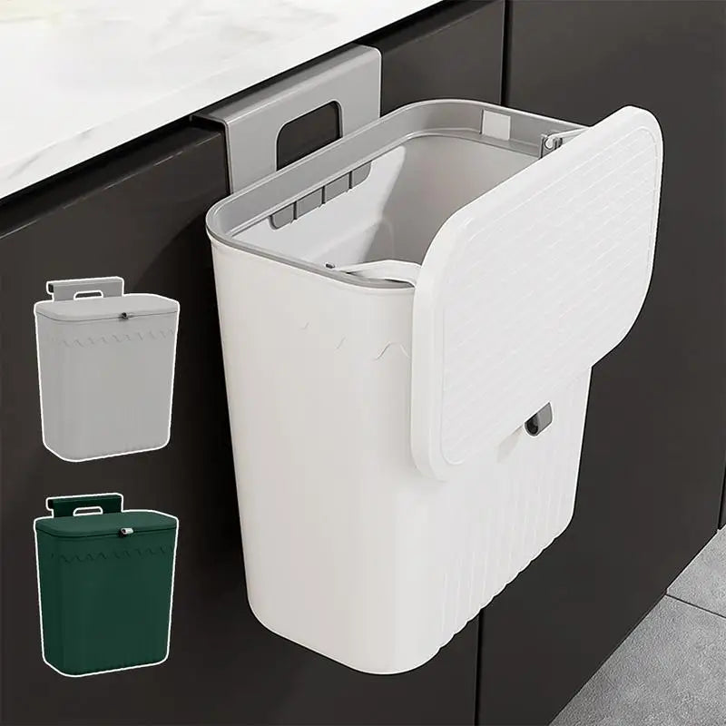 Kitchen Wastebasket Cabinet Hanging Trash Can With Lid