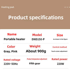 Silent Foldable Leg Warmer Pro - Under Desk Electric Foot Heater with Thermostat & Auto Shut Off for Office Home Timer