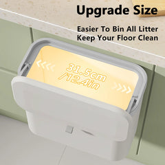 ONEKA 14L Kitchen Trash Can With Lid Hanging Trash Bin Garbage Can for Cabinet Cupboard Under Sink Compost Bin