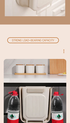 Kitchen Foldable Trash Can, Household Cabinet Hanging bin.