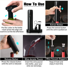 Electric Wine Bottle Opener with Charging Base