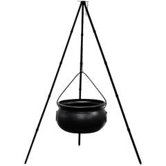 Halloween Outdoor Large Witch Cauldron on Tripod with Lights Candy Bucket
