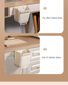 Kitchen Foldable Trash Can, Household Cabinet Hanging bin.