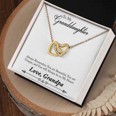 Interlocking Hearts Necklace - For Granddaughter From Grandpa