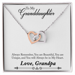 Interlocking Hearts Necklace - For Granddaughter From Grandpa